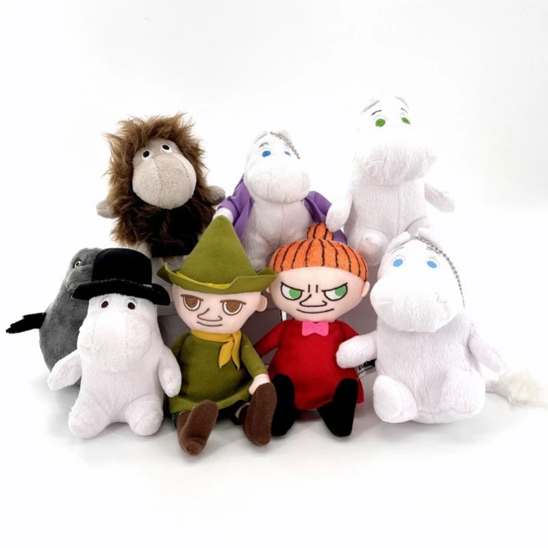 

Genuine Moomins Anime Figure Fatty Family Action Figures Cute Kawai Model Plush Toy Ornament Bag Decoration Pendant Kids Gifts