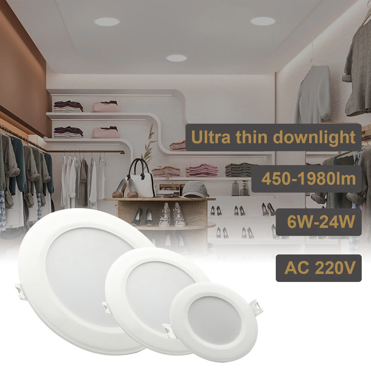 

LED Downlight 220V Spot Three colors 6W 10W 14W 17W 20W 24W Recessed in LED Ceiling Downlight Light Cold Warm white Lamp