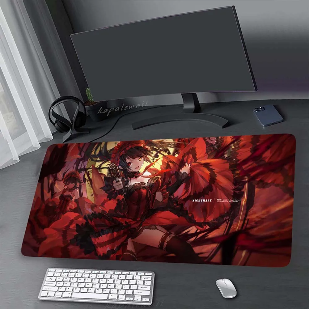 

1000x500mm Big Deskmat Gaming Mousepad Keyboard Mat Non-slip Mouse Mat Gamer Mouse Pad Date A Live Large Lock Edge Mousepads XXL