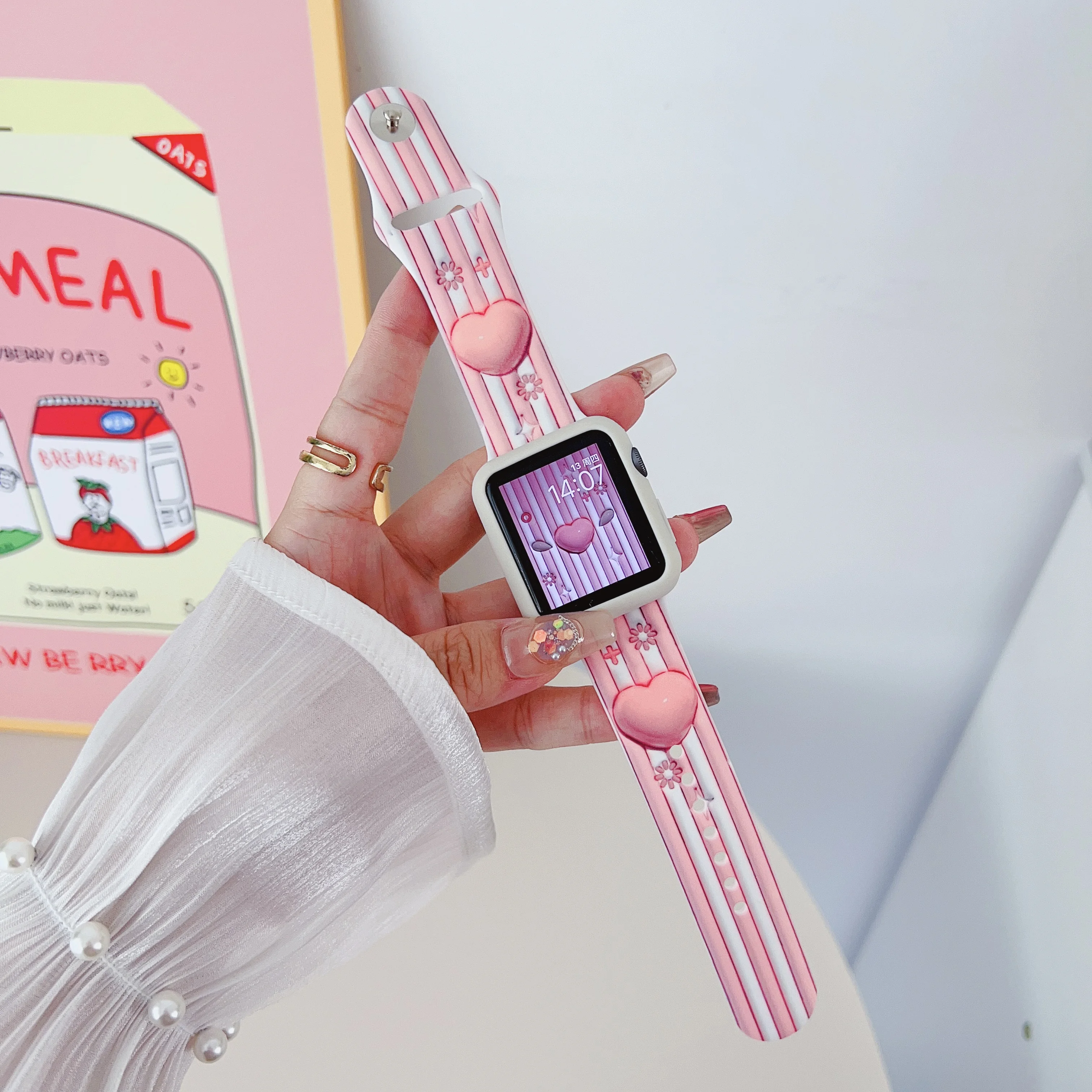 Pattern Printed Silicone Strap For Apple Watch Band 49 44 40 45 41 42 38 44 45 mm WatchBand For iwatch Series Ultra 8 7 SE 6 5 4