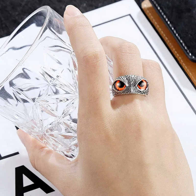 

Fashionable Retro Eyed Owl Opening Adjustable Decorative Ring