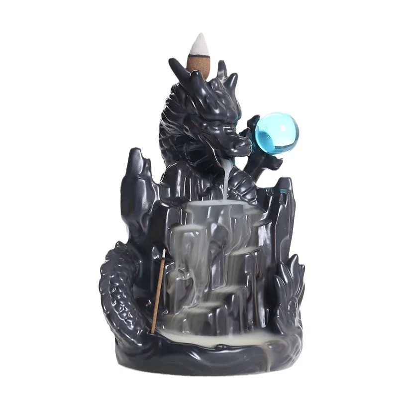 1 Шт. Керамическая Курильница Ручной Работы С Обратным Потоком И Драконом