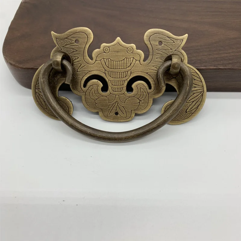 Chinese antique sodium copper handle drawer Chinese medicine cabinet shoe cabinet copper handle double hole