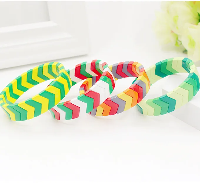 

Retro Personality Fashion Women's Bracelet Bangle Bohemian Macarons DIY Stretch Bracelet Charm Bracelet Jewelry Accessories