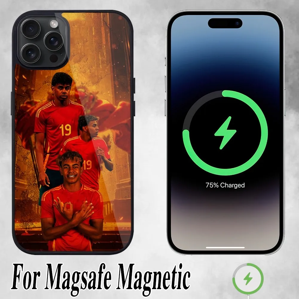 Чехол для телефона L-Lamine Football Y-Yamal iPhone 11 Mini 12 13 Max 14 Plus 15 Pro Magesafe Магнитный чехол