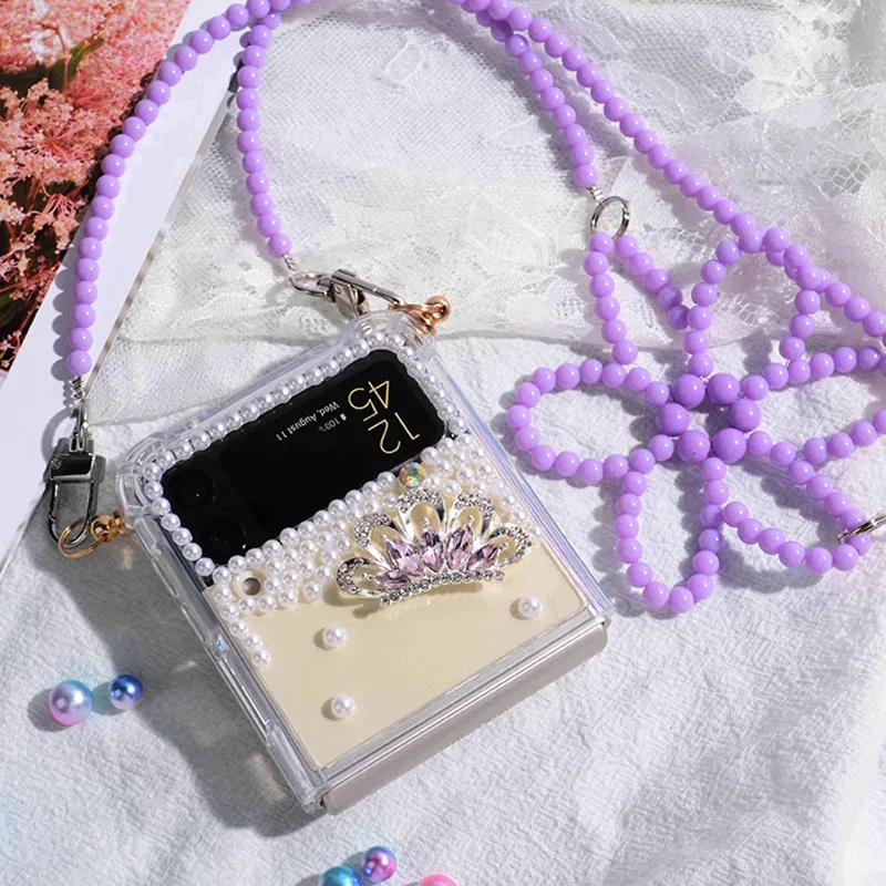

For Samsung Galaxy Z Flip 3 Case for F7110 Case Rhinestone Drop-Resistant