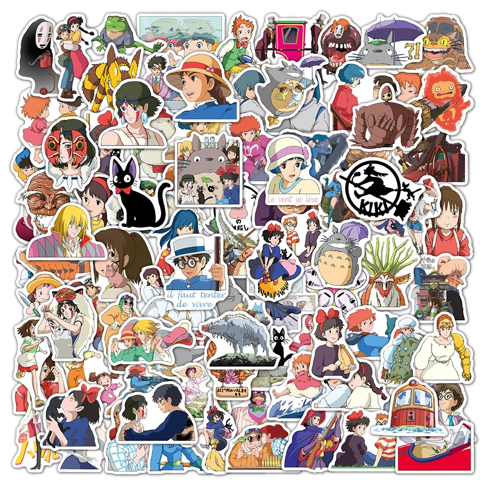 

10/30/50/100pcs Cartoon Miyazaki Hayao Anime Stickers Ghibli Totoro Spirited Away Princess Mononoke Stationery Sticker Decal Toy