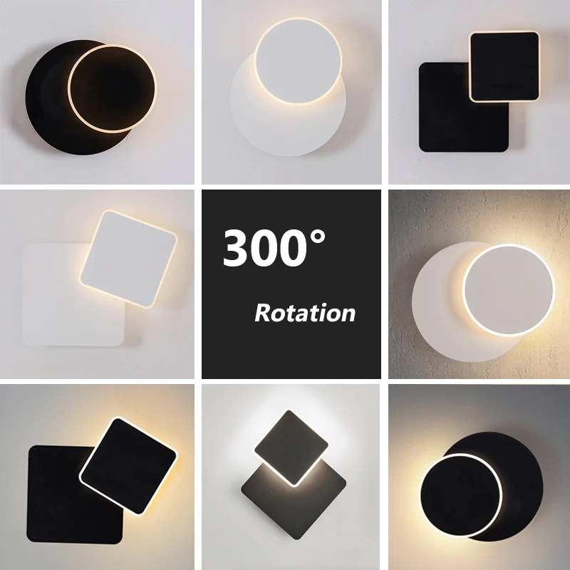 Modern 360 Degree Rotation Adjustable Wall Lamp Livingroom Dining Kitchen Bedroom Bedside Home Decor Creative LED Light Fixtures
