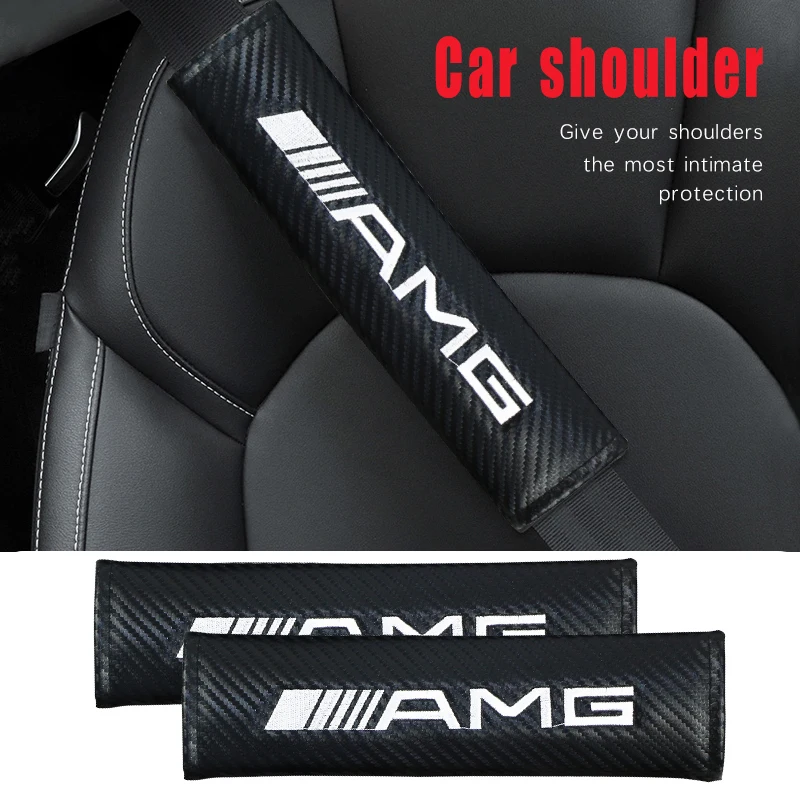 

2Pcs Car Seat Belt Cover Shoulder Pad Auto Emblem Accessories For Mercedes Benz Amg w211 w212 w210 w203 w204 w205 w168 w176 w213