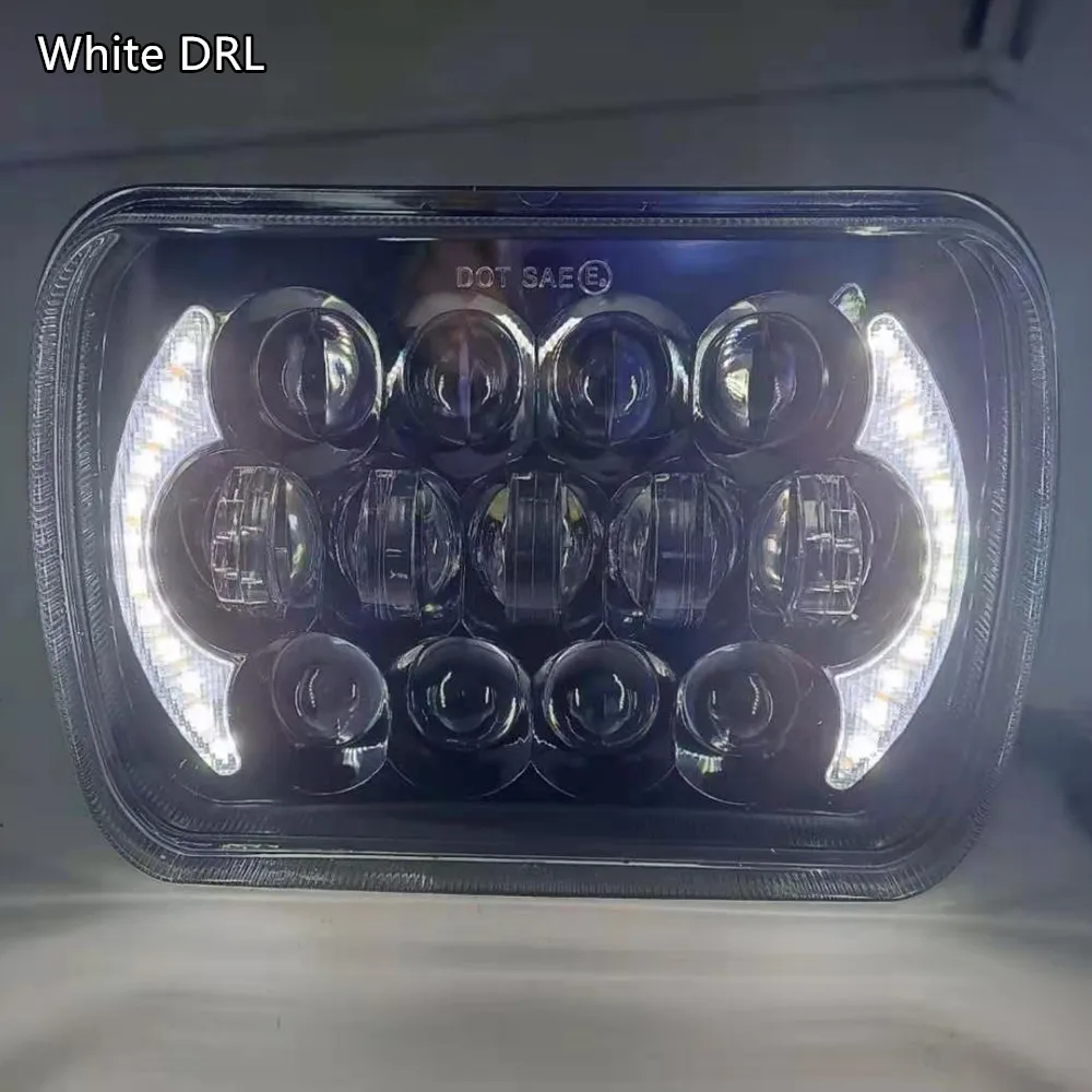 2pc 105W DRL 7X6 5X7 Led Headlights For Jeep Wrangler YJ Cherokee XJ H4 Plug H6054 Headlight H5054 6052 Car Accessories