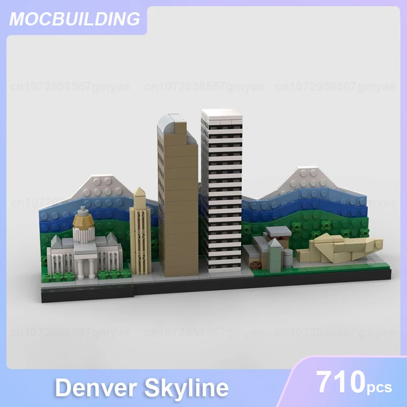 

Denver Skyline Model MOC Building Blocks DIY Assemble Bricks Architecture Educational Creative Collection Toys Kids Gifts 710PCS