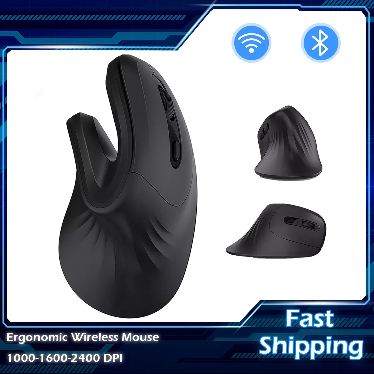 

Ergonomic Wireless Mouse Bluetooth 2.4G Optical Vertical Mice Bluetooth 4.0 Wireless Mice with Adjustable DPI for PC Computer