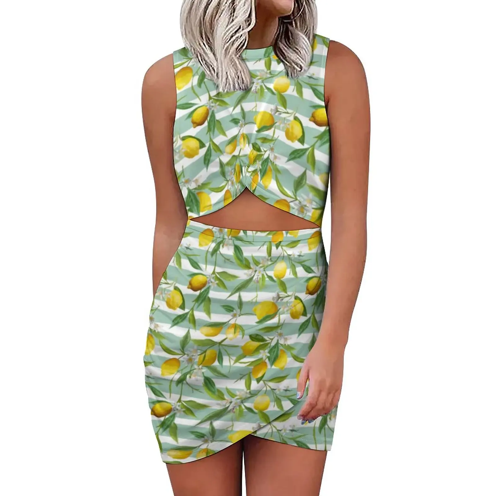 

Женское летнее облегающее платье в полоску, элегантное ажурное платье с цветочным принтом, модель 3XL, 4XL, 5XL