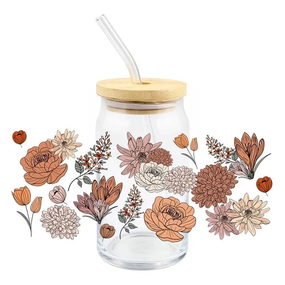 

Наклейка для стеклянных кофейных чашек UV DTF, 16 унций