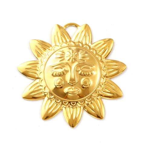 1 шт. Подвески из нержавеющей стали 304 Позолоченные 18 К Сердце Солнце Звезда Луна Ракушка Морская Звезда Подвески для DIY Ожерелье Изготовление Ювелирных Изделий