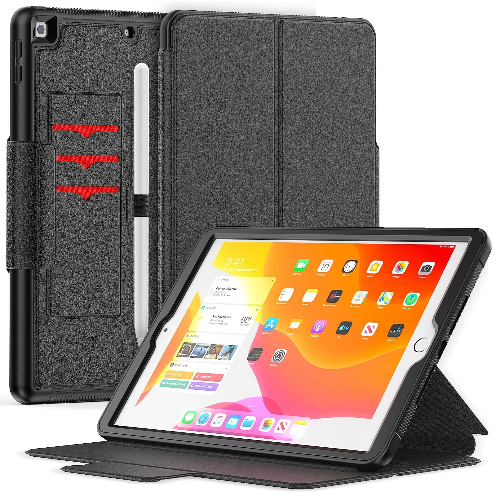 

Tablet Case For iPad 9th 8th/7th Generation 10.2 Holder Pencil Trifold Auto Sleep Smart Cover Air 4 10.9 Pro 11
