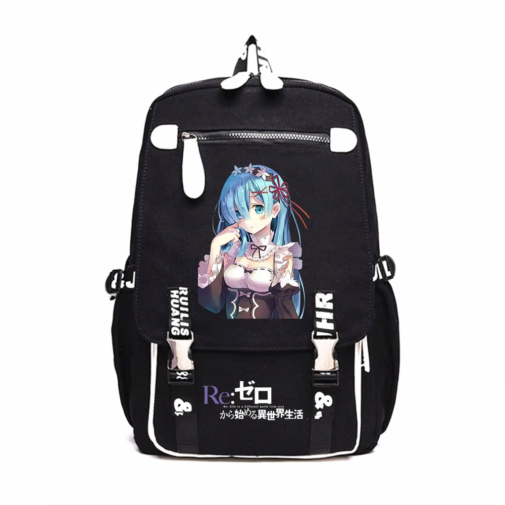 

Re:Life In A Different World From Zero Canvas Backpack Girls Casual Knapsack Student Cartoon Printing Schoolbag Travel Laptopbag