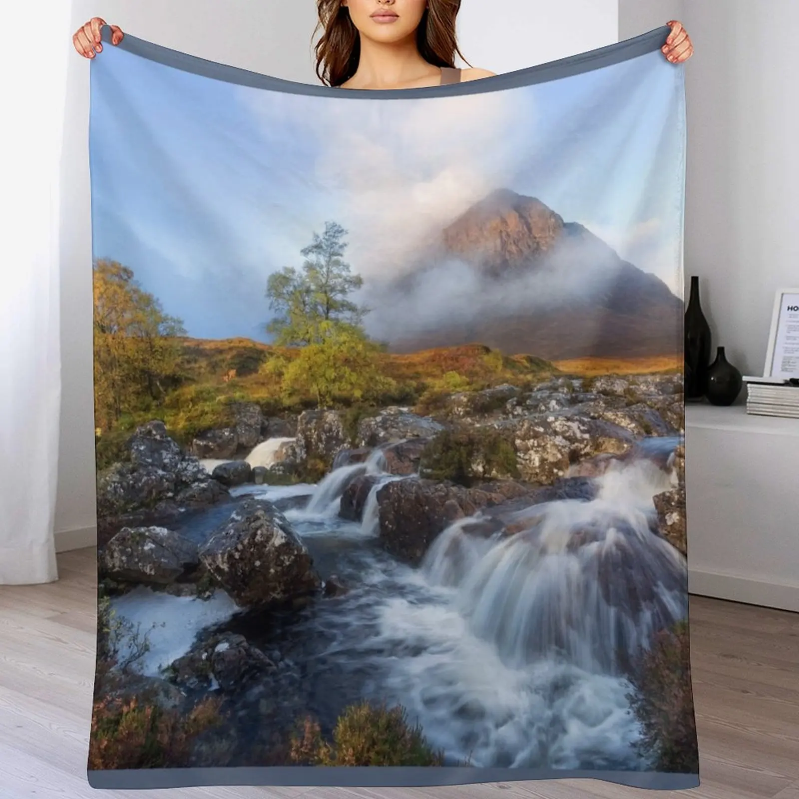 Buachaille Etive M?2r Водоспады Glencoe Шотландия. Одеяло рождественское украшение Роскошные