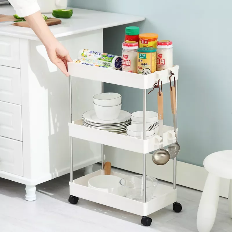 

2/3/4 Layer Gap Holder Kitchen Storage Rack Fridge Side Shelf Removable with Wheels Bathroom Organizer Space Saving Shelf