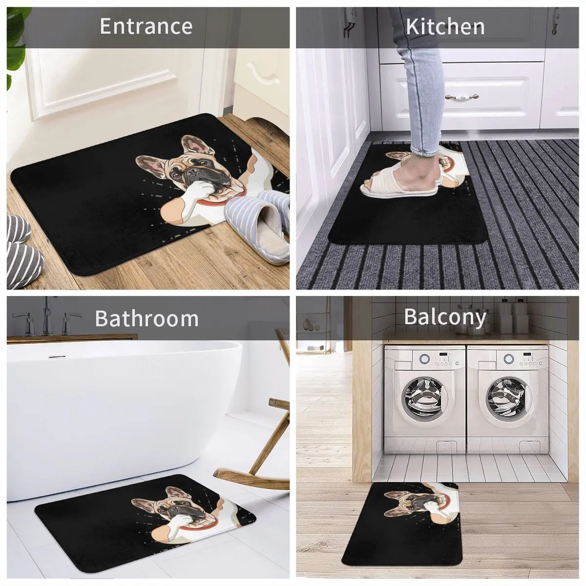 Танец Dabbing французский бульдог искусственный коврик для ног Коврик ванны