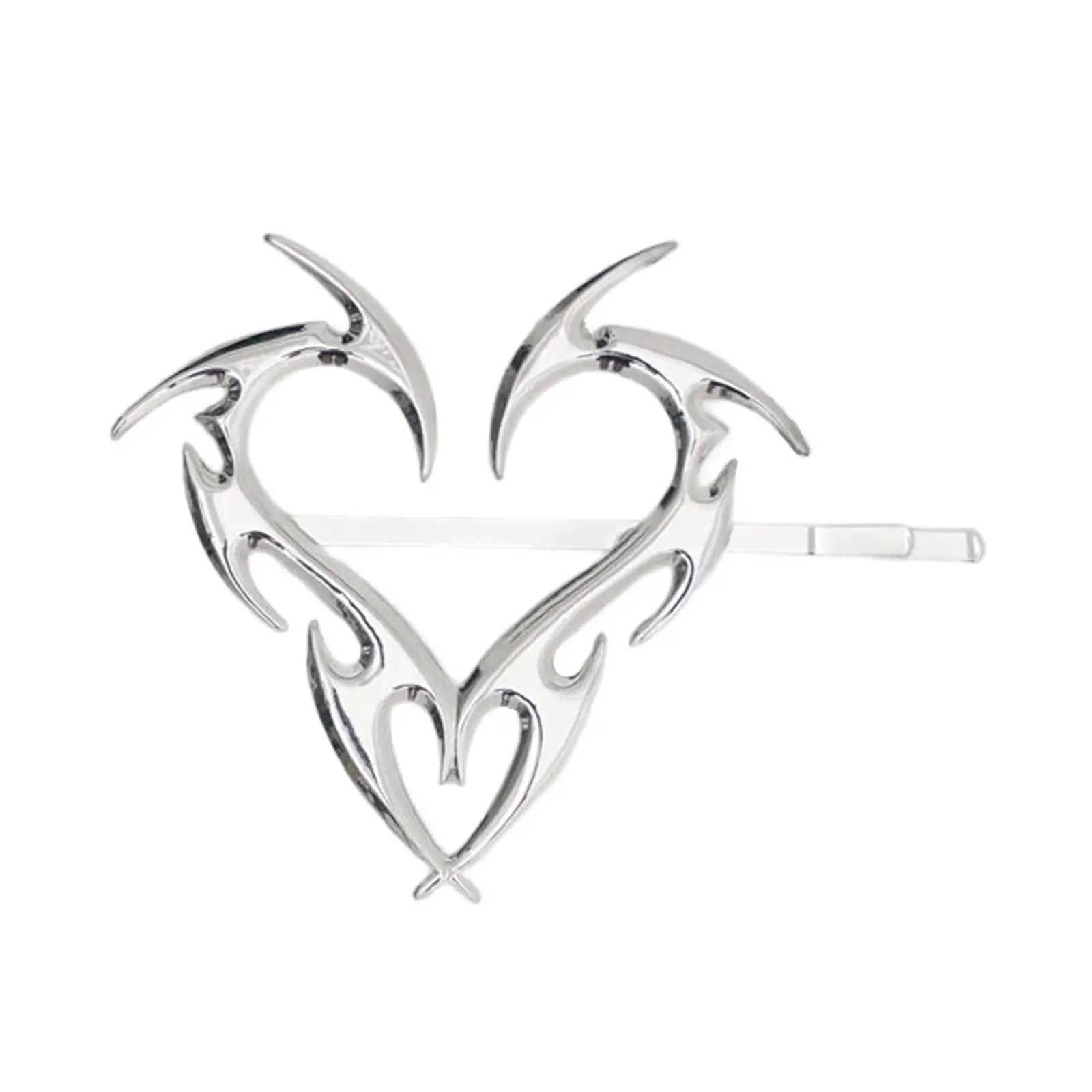 

Крутые заколки для волос в форме сердца, заколка, аксессуары для укладки волос, Геометрическая универсальная серебристая металлическая шпи...