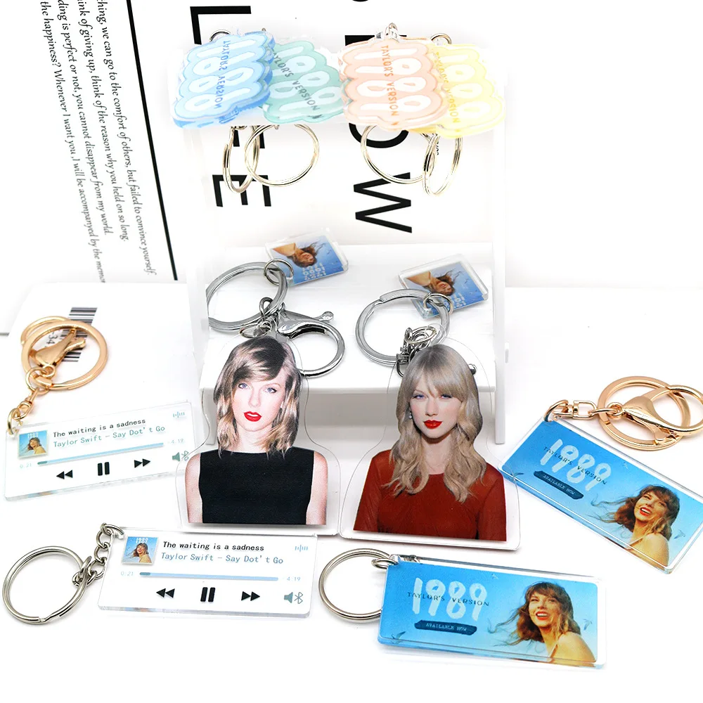 

Singer Taylor Acrylic Keychain Fashion 1989 Taylor's Version Keyring For Women Girls Backpack Car Pendant Purse Bag Accessories