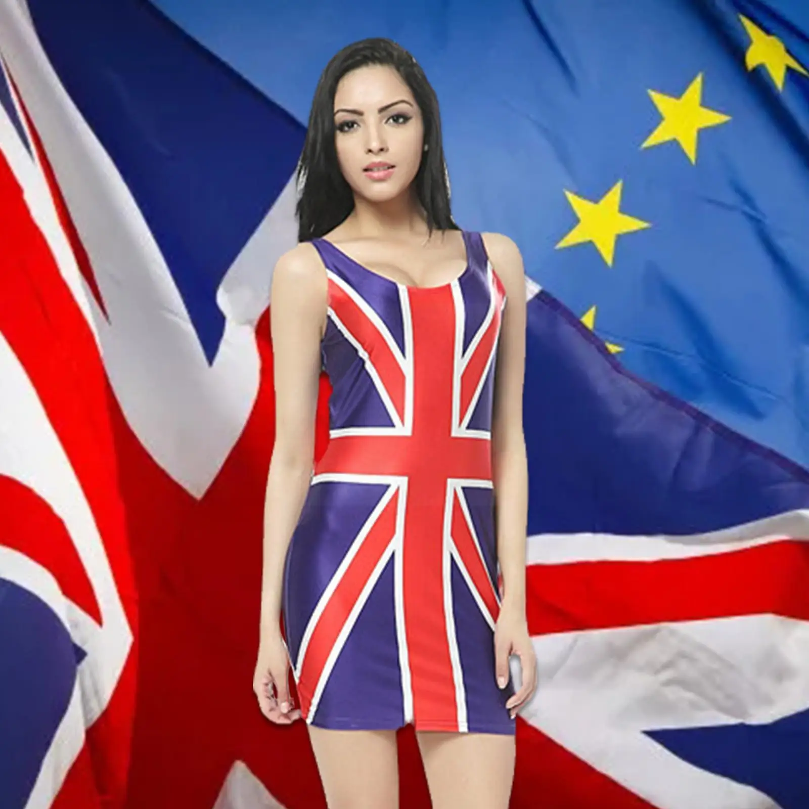 

Union Jack Iphone Case Flare Dress Square Neck Dress Jack Dress Great Female Flag Printed Union British Britain Elegant Fas N1Y4