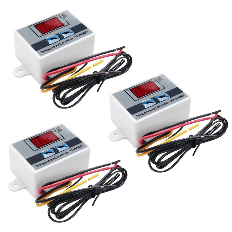 

3Pcs XH-W3001 Digital LED Temperature Controller Module Digital Thermostat Switch Electronic Thermostat (12V 10A 120W)