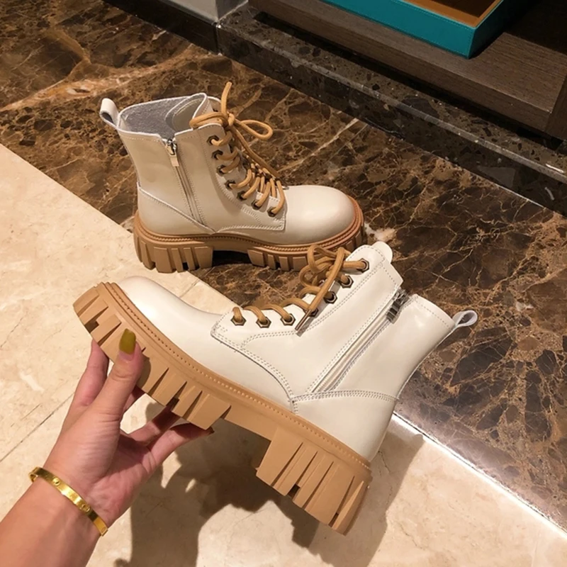 

Autumn and Winter Chelsea Boots Women's 2022 Thick-soled White black Punk Style Ankle Boots Casual Short and Thick Platform Boot