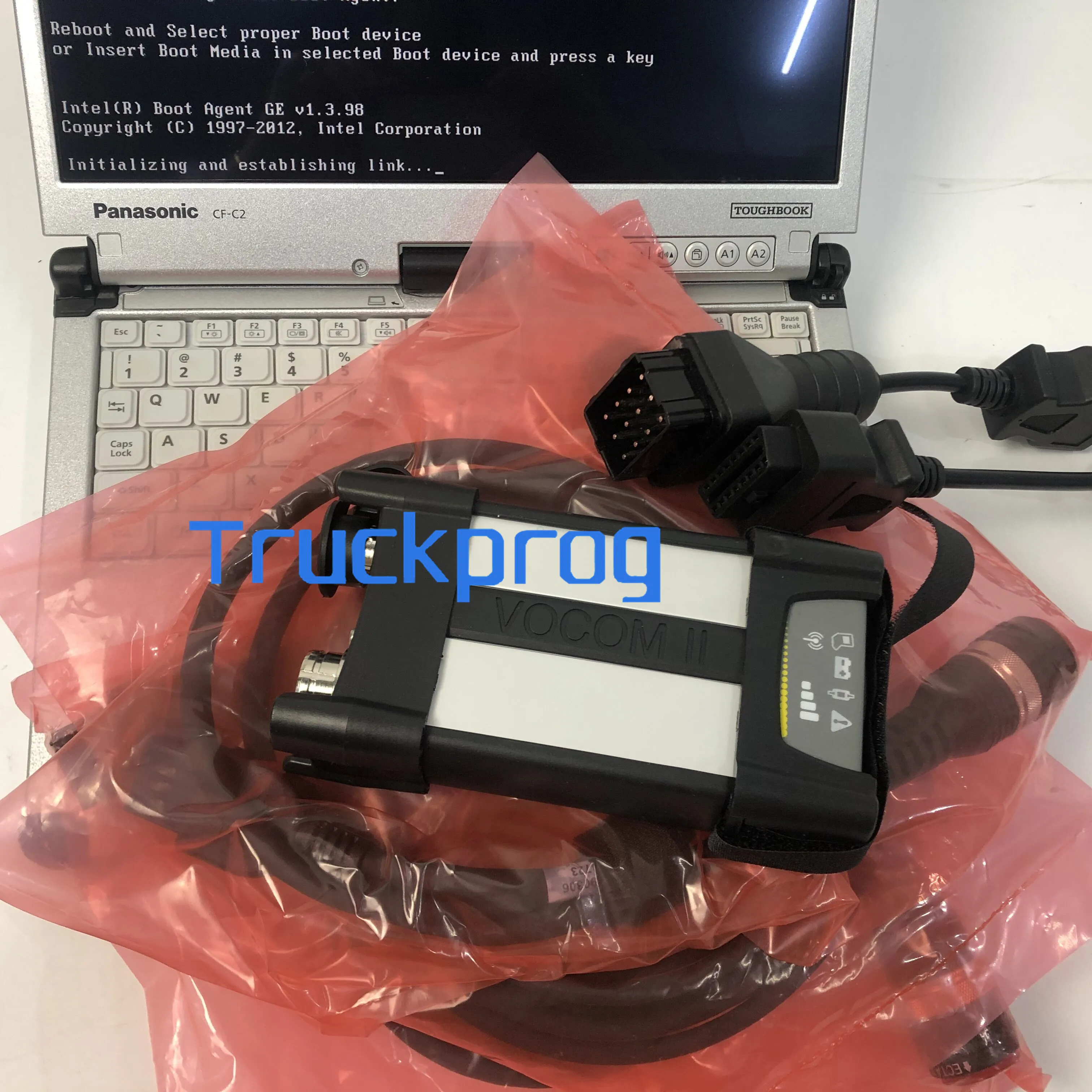 

For VOLVO Vcads Vocom II 88890400 VOCOM 2 truck excavator diagnostic tool+CF C2 laptop 2.8 PTT Tech Tool dev2 Developer Model