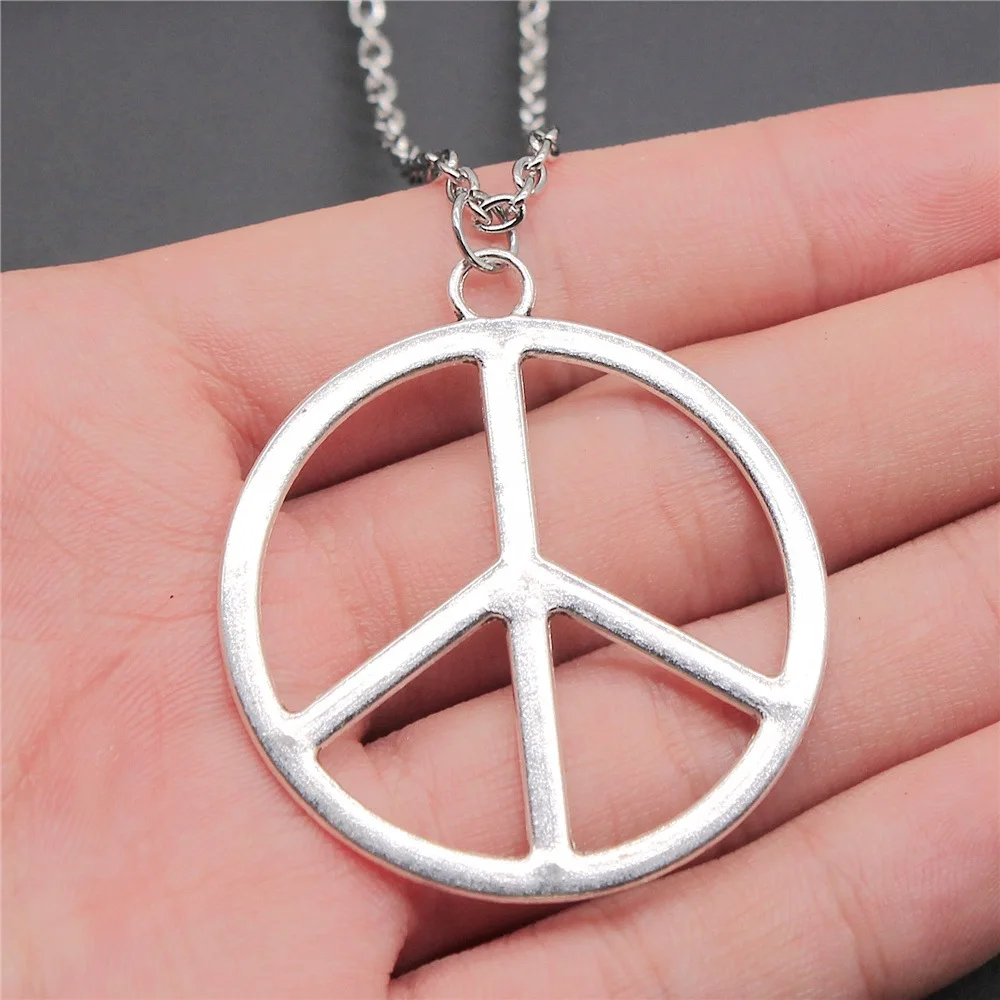 

Прямая поставка 2 цвета ожерелье мира 42 мм Ожерелье для женщин мужчин длинная цепочка ожерелье ювелирные изделия аксессуары