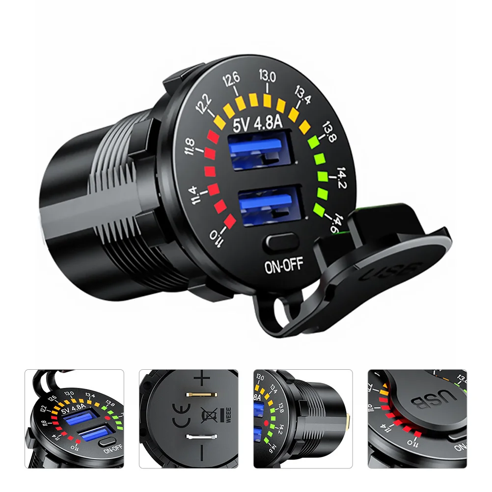 

1pc Dual-port Car Charger Convenient Car Adapter Car Modification Accessory