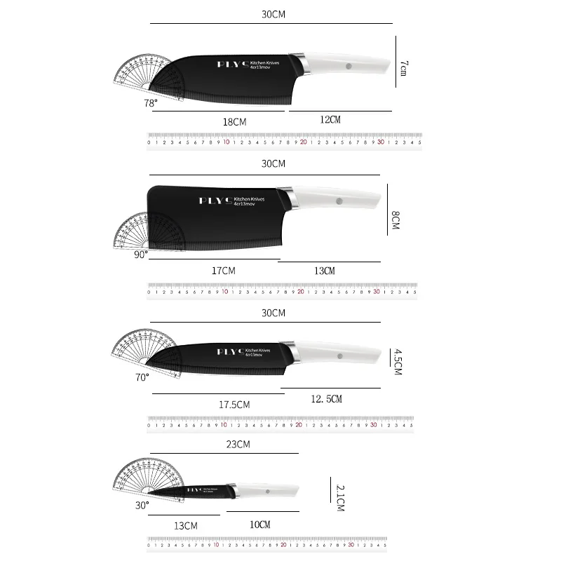 Набор ножей из нержавеющей стали для кухни полный набор бытовых заостренных