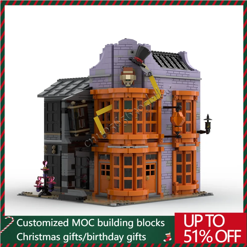 Фото 2258 шт. MOC, серия известных фильмов, модульная модель волшебника колес, архитектурный строительный блок, сделай сам, детская сборка, кирпичи, игрушка в подарок №1