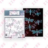 2022 new shabby dragonflies 6 dies metal cutting scrapbook decoration embossing template diy greeting card craft reusable mold