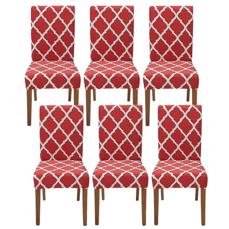 

PHFU-Chair Covers For Dining Room, Stretch Dining Chair Cover, 6 Pack Washable Spandex Kitchen Parsons Chair Slipcovers