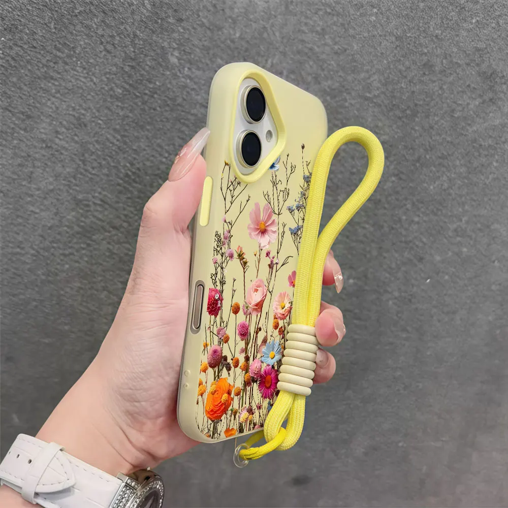 Яркий цветочный чехол-ремешок для телефона Samsung Galaxy S26 S25 S21 S24 S23 Ultra Plus A56 A37 A36 A54 с ремешком на запястье (art.: 3920dc7ca3e13) - 3920dc7ca3e13