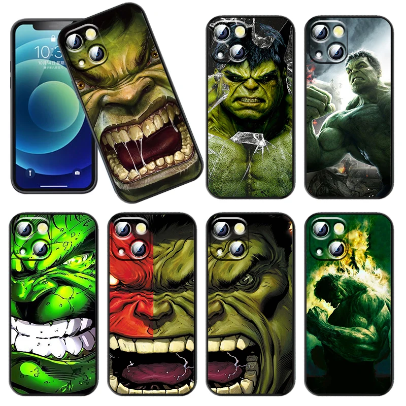 Avengers Superheroe Hulk Marvel Phone Case For Apple iPhone 14 13 12 11 SE XS XR X 7 8 6 mini Plus Pro MAX 2020 Black Fundas