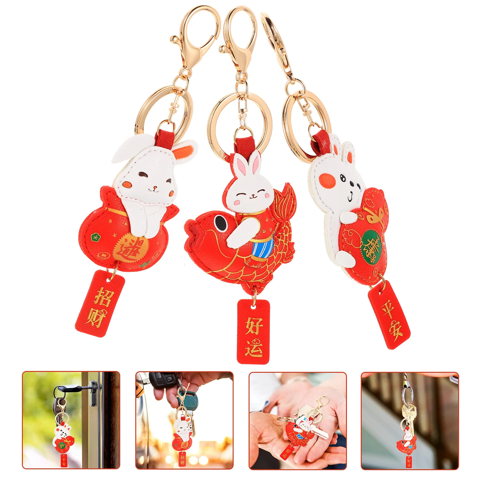 

Rabbit Key Keychain Year Gift Chainchinese New Zodiac Keychains Ringthe Keyringshui Festival Feng Ornament Backpack Accessories
