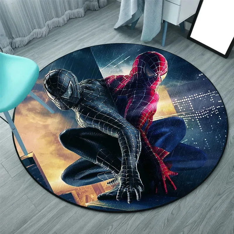 

Disney Spiderman Rug Round Baby Playmat Carpet for Living Room Non-slip Bathroom Carpets Home Decor Multiple Sizes