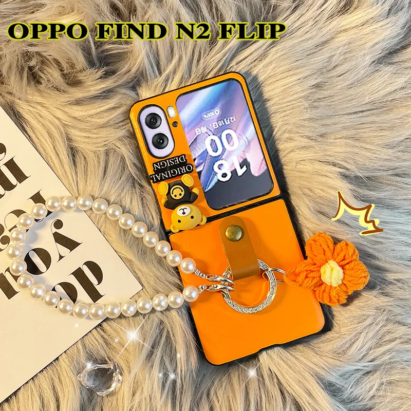 

Чехол с кольцом на палец и ремешком для OPPO Find N2 Чехол-книжка для OPPO PGT110 5G чехол