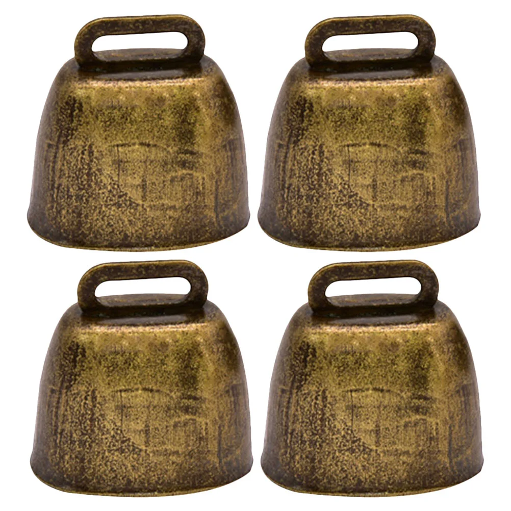 

4 Pcs Cow Bell Decorations Ringing Bells Super Loud Rustic Cattle Iron Noise Makers Cowbell