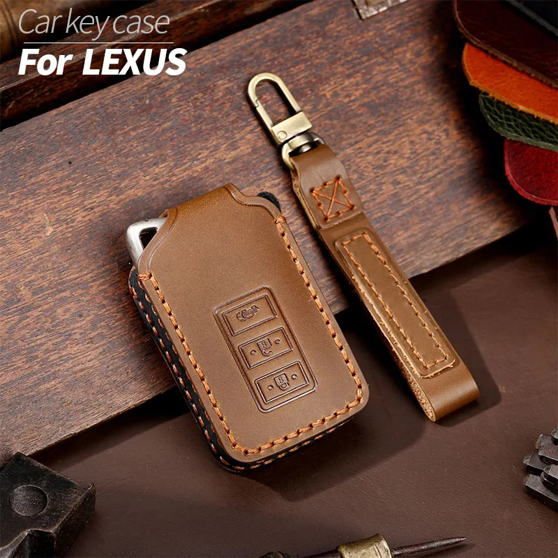 

Fashionable Retro Styleunique Car Key Box Cover Shell Buckle For LEXUS Style Cowhide Bag Case Keyring Accessories