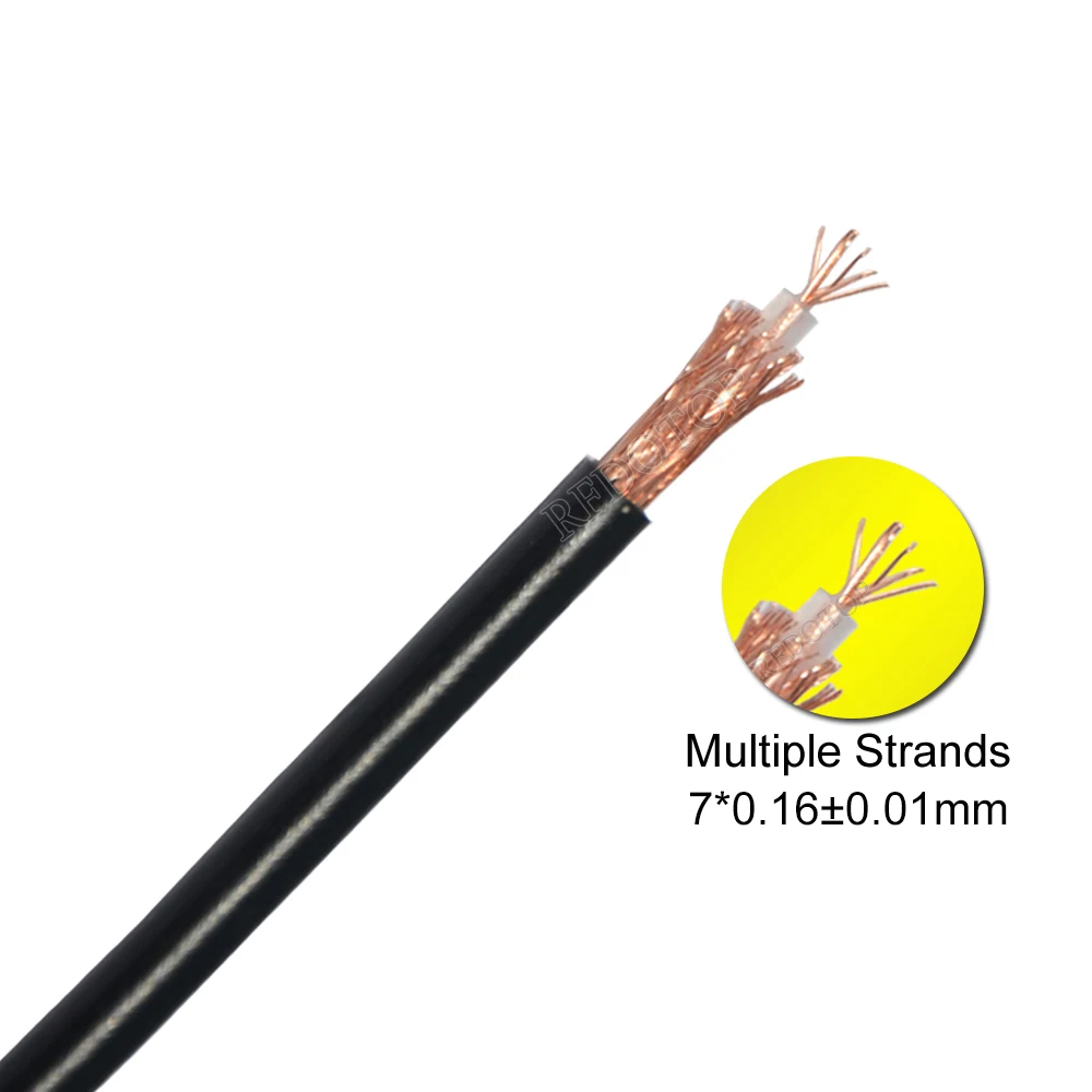 Одножильный/многоядерный кабель RG174, радиочастотный коаксиальный, 50 Ом, голая медь, косичка RG-174 с низкими потерями для обжимных радиочастотных разъемов