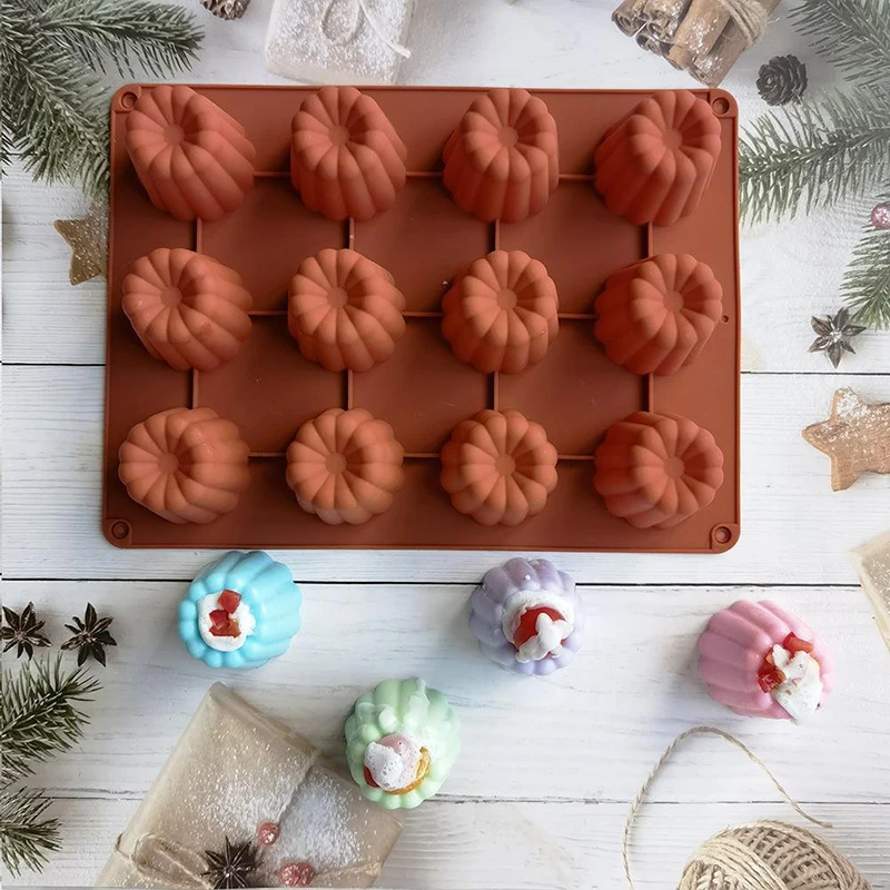

12 отверстий силиконовая форма корицы спиральный пончик круглая плоская форма для выпечки торта шоколадное печенье инструменты для выпечки