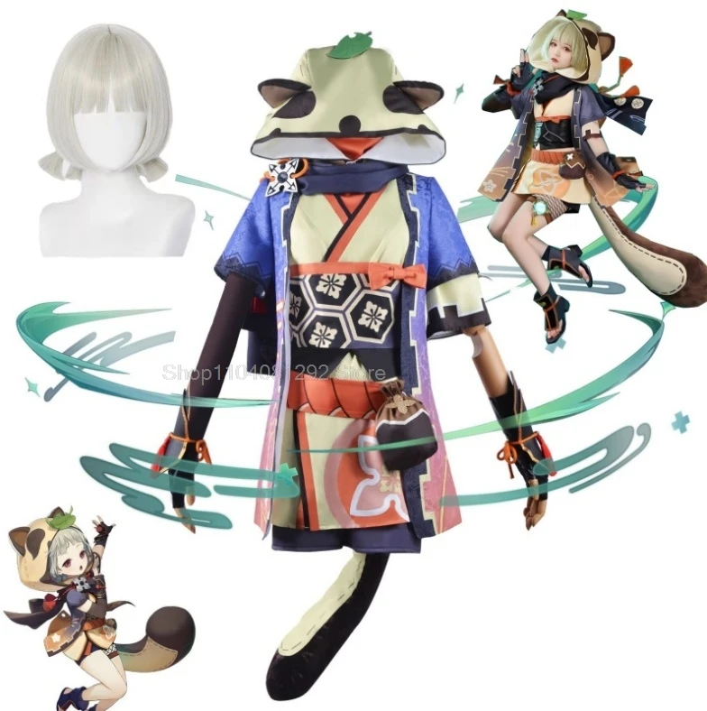 Genshin Impact Sayu Косплей Костюм для взрослых Карнавальная форма Парик Аниме Костюмы