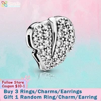 smuxin 925 sterling silver bead love heart clip charms fit original pandora bracelets for women jewelry making girl gift