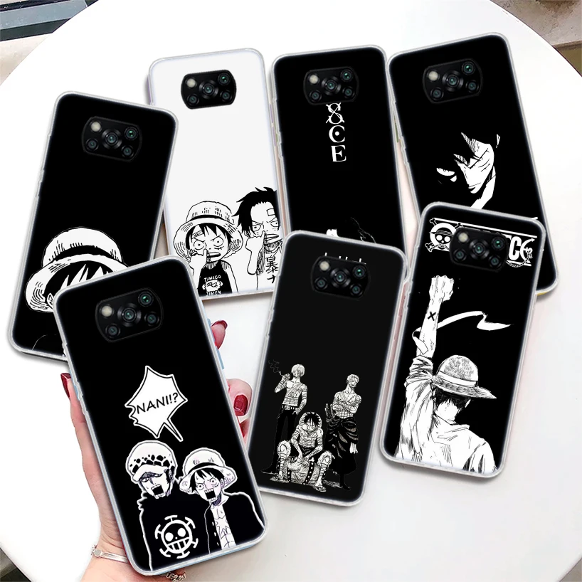 

One Piece Black Art Crtoon Coque Phone Case For Xiaomi Poco X3 Nfc X4 M3 M4 Pro M2 F3 F2 F1 Mi Note 10 A1 A2 A3 Lite CC9E Soft C