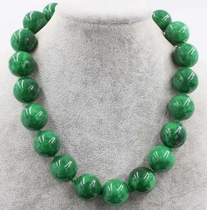 

big size green jade stone beads AA round 20mm nature necklace wholesale 18inch wholesale gift