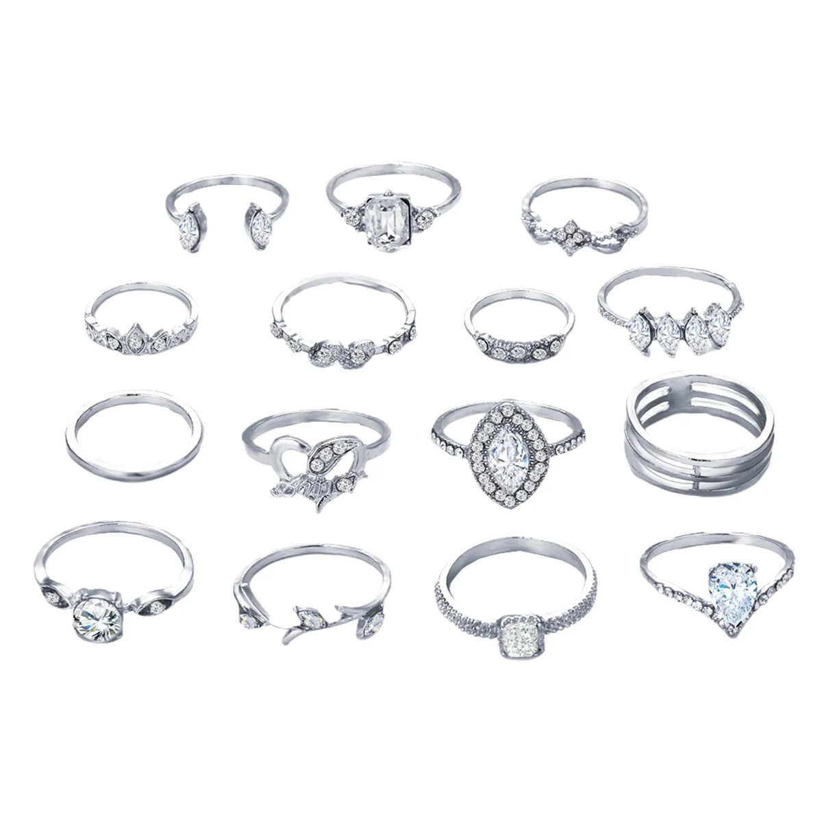

15pcs Woman Rings Hollow Out Vintage Creative Exquisite for Woman